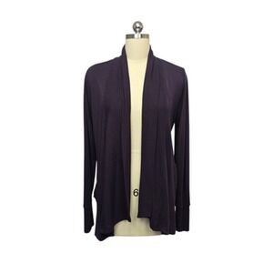 Athleta Cardigan‎ Sweater Womens XS Purple Open Front Draped Pockets Soft
